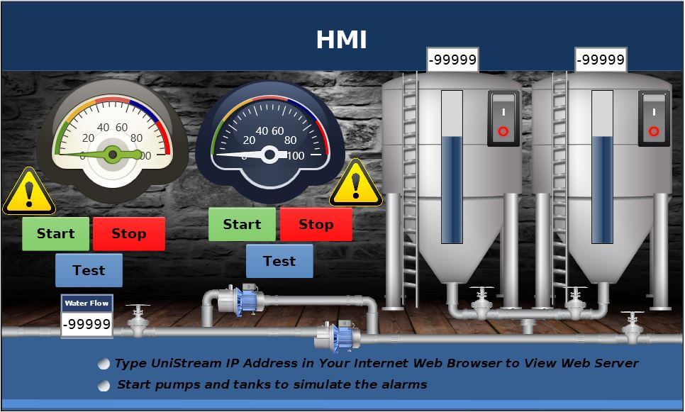Giao diện HMI vận hành & giám sát máy bơm công nghiệp